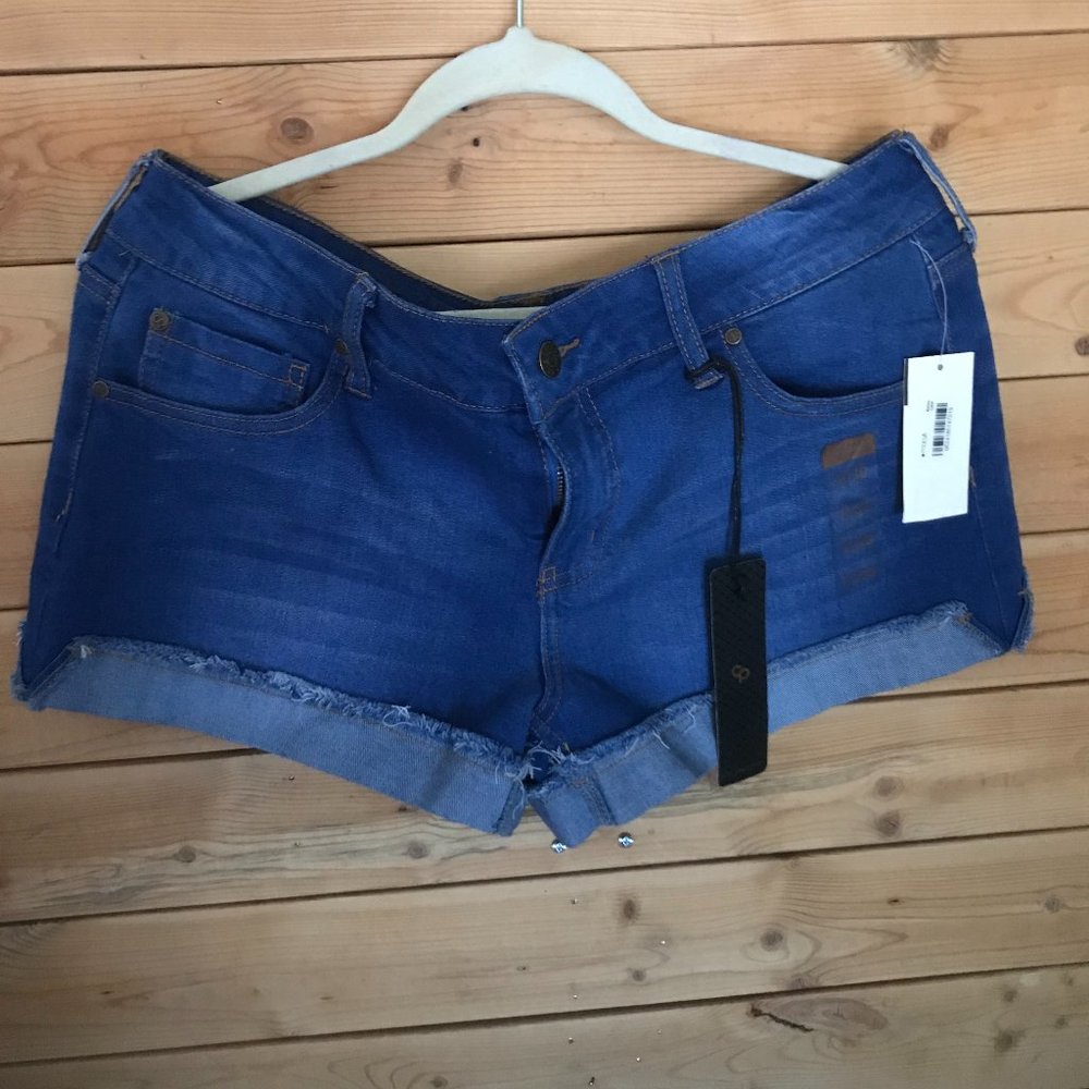 Celebrity Pink Folded Hem Distressed Jean Shorts